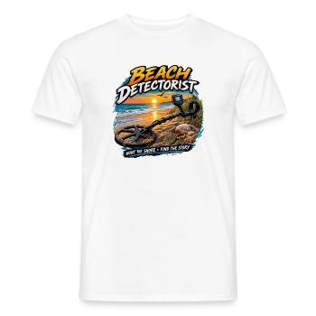 Strand-Detektor-Metall-Detektor-Schatzsuche- - Männer T-Shirt - Weiß - Vorne - AI Model Male 178 dark (178cm)