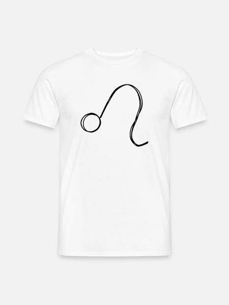 Sternzeichen Löwe handgezeichnet - Männer T-Shirt - Weiß