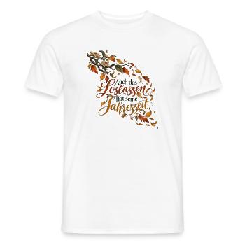 Loslassen im Herbst - Männer T-Shirt - Weiß - Vorne - AI Model Male 178 dark (178cm)