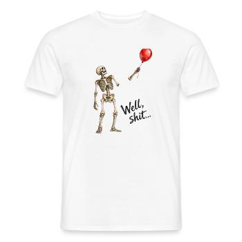 Tja, verdammt, lustiger Skelett, roter Ballon, dunkler Humor - Männer T-Shirt - Weiß - Vorne - AI Model Male 178 dark (178cm)