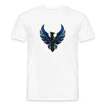 Cyber Phönix Gaming Logo Tech Adler Wappen - Männer T-Shirt - Weiß - Vorne - AI Model Male 178 dark (178cm)