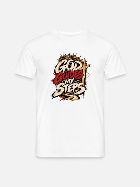 Gott führt meine Schritte - Männer T-Shirt - Weiß