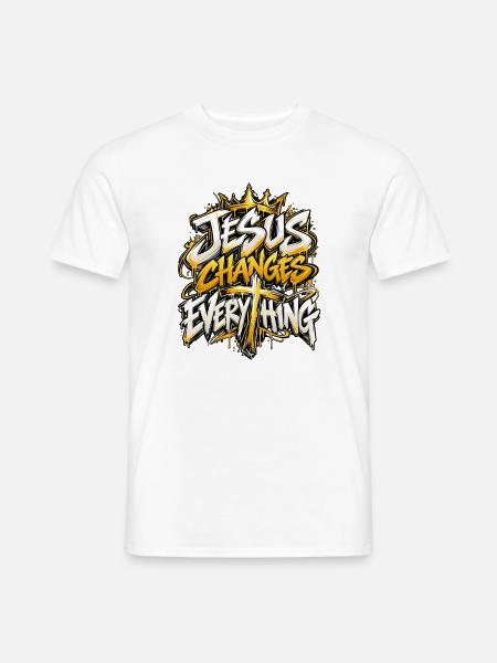 Jesus Verändert Alles - Männer T-Shirt - Weiß