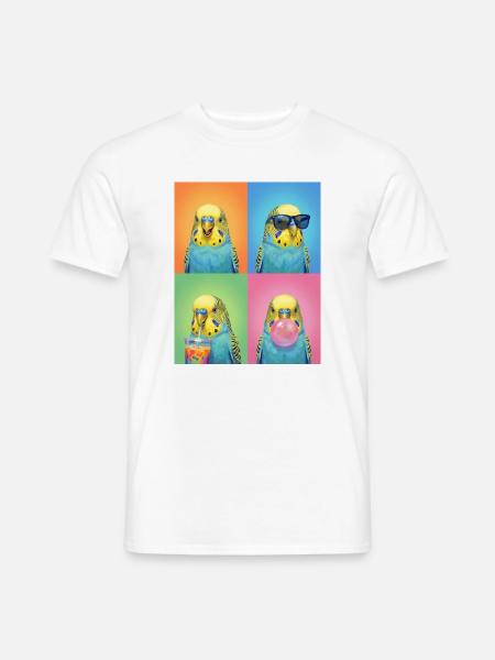 Wellensittiche Wellensittich - Männer T-Shirt - Weiß