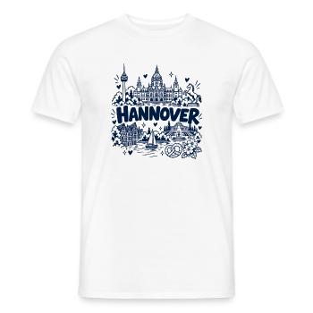 Hannover - Sehenswürdigkeiten - Niedersachsen - Männer T-Shirt - Weiß - Vorne - AI Model Male 178 dark (178cm)