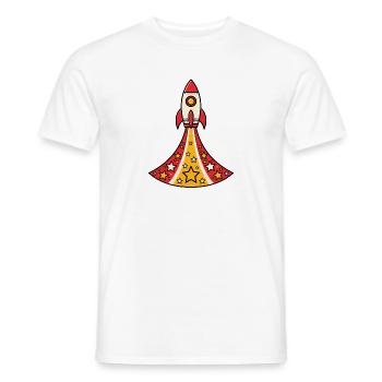 Rakete startet nach oben mit Sternen Vektor Shirt - Männer T-Shirt - Weiß - Vorne - AI Model Male 178 dark (178cm)