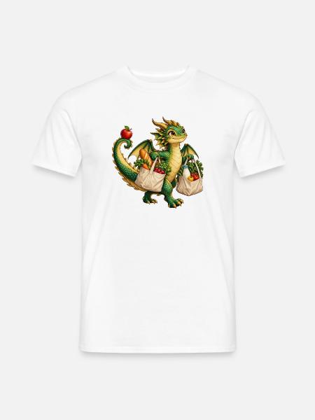 Grüner Drachenmarkt Einkauf - Männer T-Shirt - Weiß