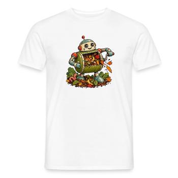 Herbstroboter mit Falllaub - Männer T-Shirt - Weiß - Vorne - AI Model Male 178 dark (178cm)