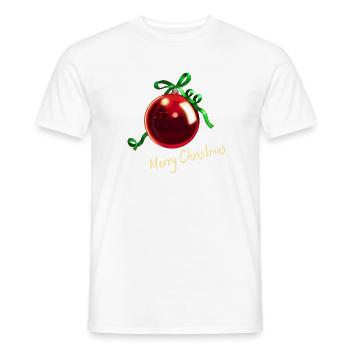 Christbaumkugel Rot - Merry Christmas - Männer T-Shirt - Weiß - Vorne - AI Model Male 178 dark (178cm)