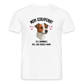 Jack Russell Terrier Herzen Schlafshirt - Männer T-Shirt - Weiß - Vorne - AI Model Male 178 dark (178cm)