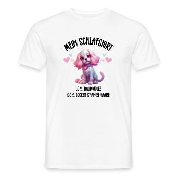 Cocker Spaniel Pastel Herzen Schlafshirt - Männer T-Shirt - Weiß - Vorne - AI Model Male 178 dark (178cm)