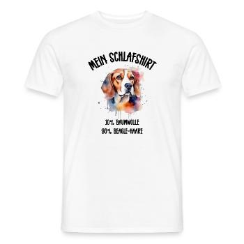 Beagle Porträt Aquarell Schlafshirt - Männer T-Shirt - Weiß - Vorne - AI Model Male 178 dark (178cm)