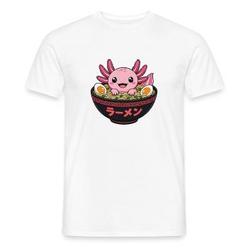 Süßer Axolotl in der Ramen Suppenschüssel - Männer T-Shirt - Weiß - Vorne - AI Model Male 178 dark (178cm)
