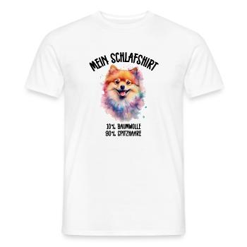 Zwergspitz Aquarell Bunt Schlafshirt - Männer T-Shirt - Weiß - Vorne - AI Model Male 178 dark (178cm)