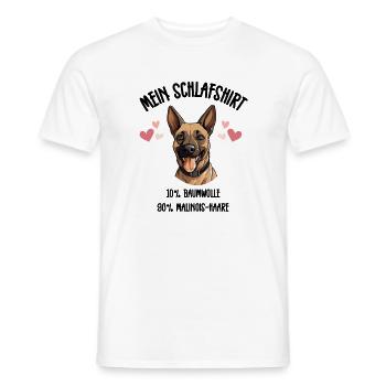 Malinois Lachend Herzen Schlafshirt - Männer T-Shirt - Weiß - Vorne - AI Model Male 178 dark (178cm)