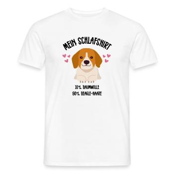 Beagle Comic Welpe Herzen Schlafshirt - Männer T-Shirt - Weiß - Vorne - AI Model Male 178 dark (178cm)