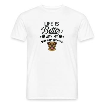  Das Leben Ist Besser Mit Meinem Border - Männer T-Shirt - Weiß - Vorne - AI Model Male 178 dark (178cm)