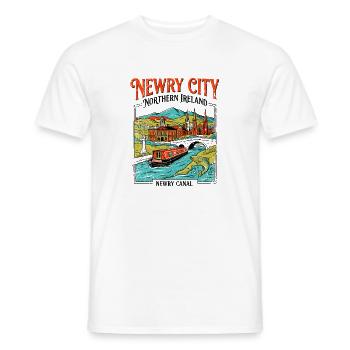Vintage Newry City Northern Ireland Canal - Männer T-Shirt - Weiß - Vorne - AI Model Male 178 dark (178cm)