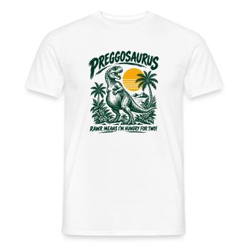 Preggosaurus Schwanger Mamasaurus Babybauch - Männer T-Shirt - Weiß - Vorne - AI Model Male 178 dark (178cm)