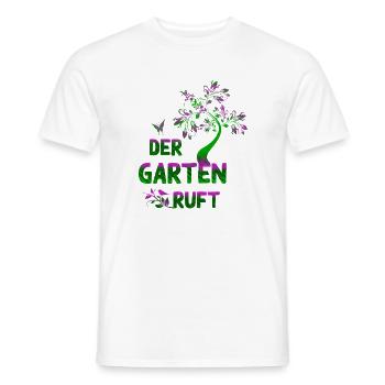 Der Garten ruet – Neongrün & Pink Botanik - Männer T-Shirt - Weiß - Vorne - AI Model Male 178 dark (178cm)