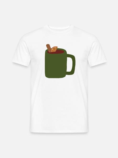 Glühweinbecher Illustration - Männer T-Shirt - Weiß