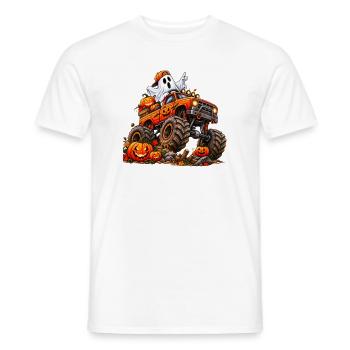 Halloween Monstertruck mit Geist - Männer T-Shirt - Weiß - Vorne - AI Model Male 178 dark (178cm)