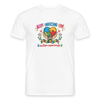 Autismus Bewusstsein Autism Awareness T-Shirt - Männer T-Shirt - Weiß - Vorne - AI Model Male 178 dark (178cm)