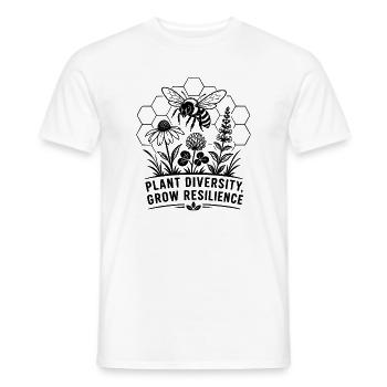 Pflanzenvielfalt wächst Widerstandsfähigkeit - Männer T-Shirt - Weiß - Vorne - AI Model Male 178 dark (178cm)
