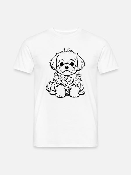 niedlicher_malteser_Hund_T-shirt_Geschenk_Hunde - Männer T-Shirt - Weiß