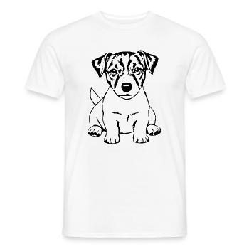 Schwarzer Jack Russel Terrier Hund Hundeshirt  - Männer T-Shirt - Weiß - Vorne - AI Model Male 178 dark (178cm)