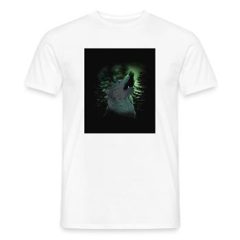 Wolfsruf im Nordlicht - Männer T-Shirt - Weiß - Vorne - AI Model Male 178 dark (178cm)