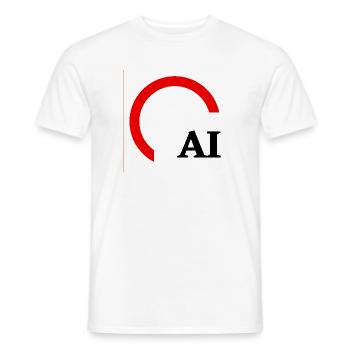 Rotes Hemisphärenbogenlogo - Männer T-Shirt - Weiß - Vorne - AI Model Male 178 dark (178cm)