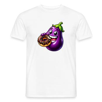 Aubergine Süß Cartoon Keks Nachtisch - Männer T-Shirt - Weiß - Vorne - AI Model Male 178 dark (178cm)