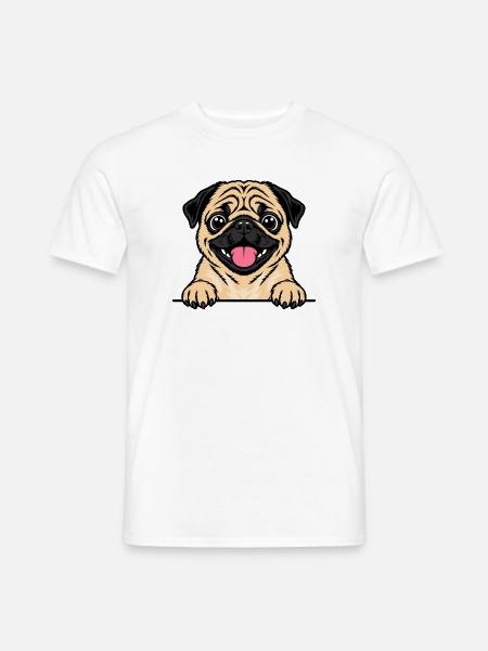 Mops - Männer T-Shirt - Weiß