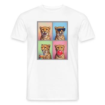 Geparde Gepard - Männer T-Shirt - Weiß - Vorne - AI Model Male 178 dark (178cm)