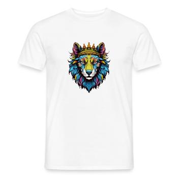Wolf mit Krone - Männer T-Shirt - Weiß - Vorne - AI Model Male 178 dark (178cm)