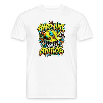 Graffiti Hard Hat Bad Attitude - Männer T-Shirt - Weiß - Vorne - AI Model Male 178 dark (178cm)