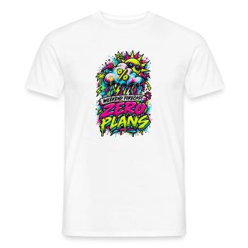 Zero Plans Weekend Graffiti - Männer T-Shirt - Weiß - Vorne - AI Model Male 178 dark (178cm)