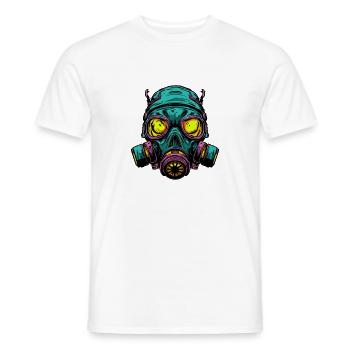Neon Gasmaske Kopfdesign - Männer T-Shirt - Weiß - Vorne - AI Model Male 178 dark (178cm)