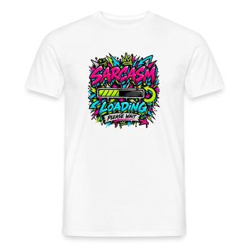 Sarcasm Loading Neon Graffiti - Männer T-Shirt - Weiß - Vorne - AI Model Male 178 dark (178cm)