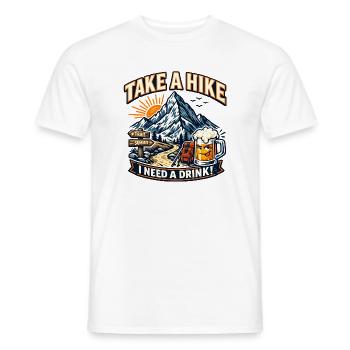 Take a Hike Genuss – Bergpfad Bier - Männer T-Shirt - Weiß - Vorne - AI Model Male 178 dark (178cm)