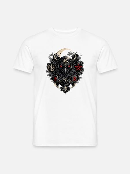 Nordraben Runen und Raven - Männer T-Shirt - Weiß