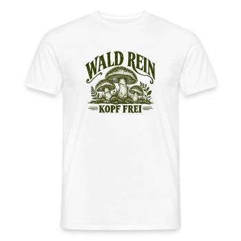 Wald rein – Kopf frei | Pilz & Natur Spruch - Männer T-Shirt - Weiß - Vorne - AI Model Male 178 dark (178cm)