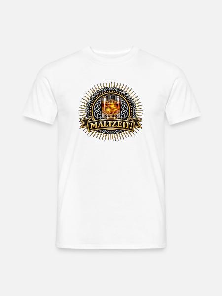 Maltzeit Whiskeyglas Motiv - Männer T-Shirt - Weiß