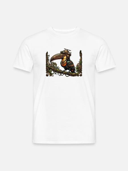 Zier-Steampunk-Tukan - Männer T-Shirt - Weiß