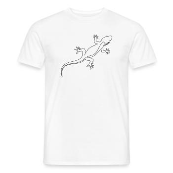 Strichzeichnung Gecko - Männer T-Shirt - Weiß - Vorne - AI Model Male 178 dark (178cm)