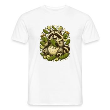 Waschbär, der Gurken frisst - Männer T-Shirt - Weiß - Vorne - AI Model Male 178 dark (178cm)