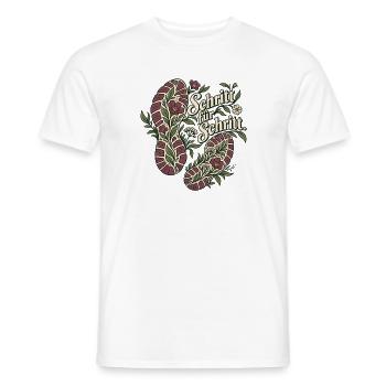 Schritt für Schritt – Laufmotiv - Männer T-Shirt - Weiß - Vorne - AI Model Male 178 dark (178cm)