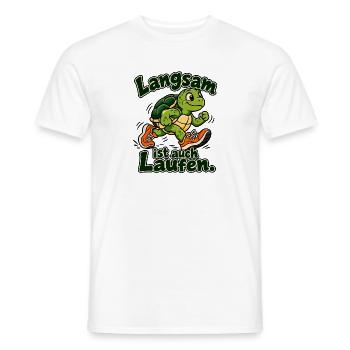 Langsam laufen – Schildkröte | Joggen gemütlich - Männer T-Shirt - Weiß - Vorne - AI Model Male 178 dark (178cm)