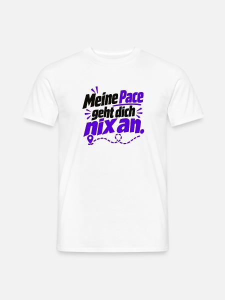 Meine Pace – frecher Laufspruch - Joggen - Laufen - Männer T-Shirt - Weiß
